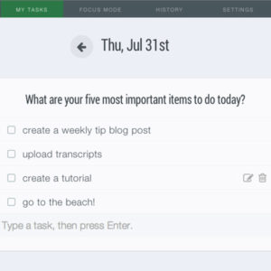 today's to-do list