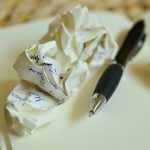 Crumpled note paper
