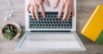 Laptop and hands