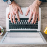 Laptop and hands