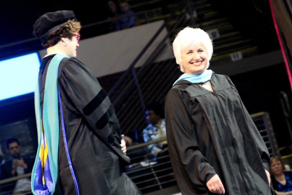 Karen Aldworth in robe