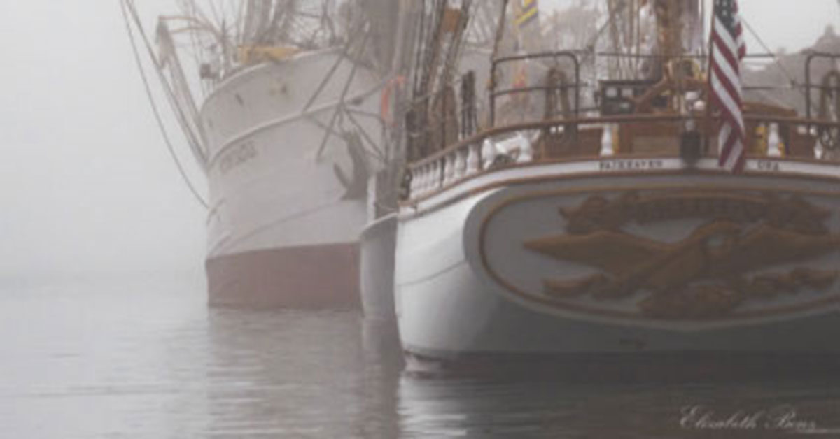 Sailboat in fog, photo by Elizabeth Benz