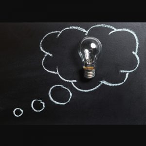Thought bubble with idea
