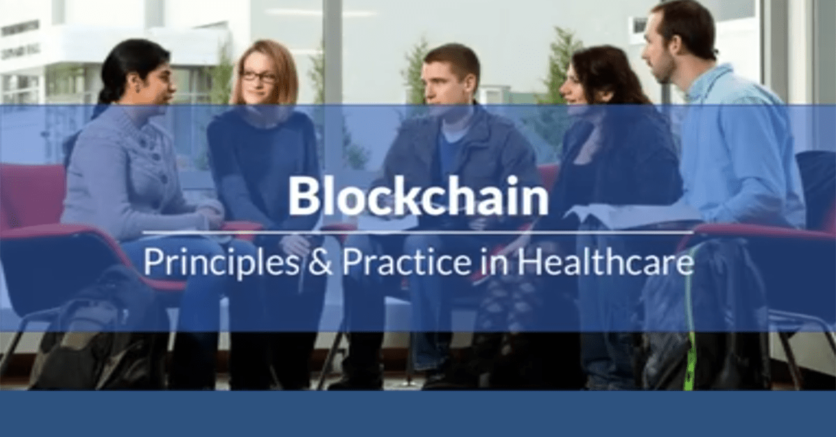 Still from the blockchain webinar showing students conversing with each other in a circle of chairs