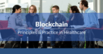 Still from the blockchain webinar showing students conversing with each other in a circle of chairs