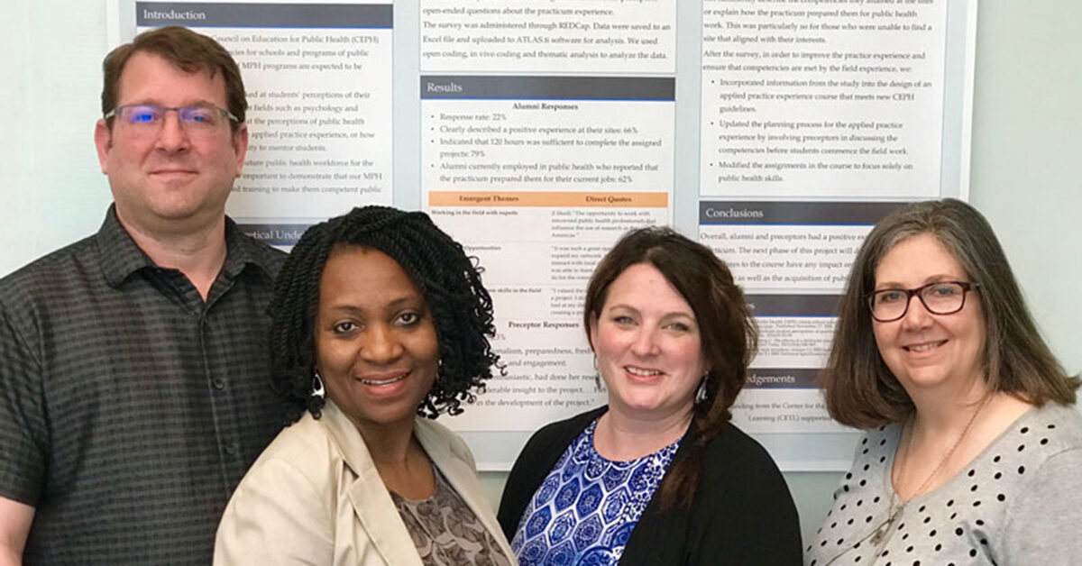 CGPS Staff Faculty with with the poster results of their CETL mini-grant-funded research project