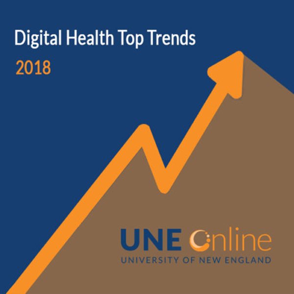 Graphic with rising arrow to depict emerging health information technology