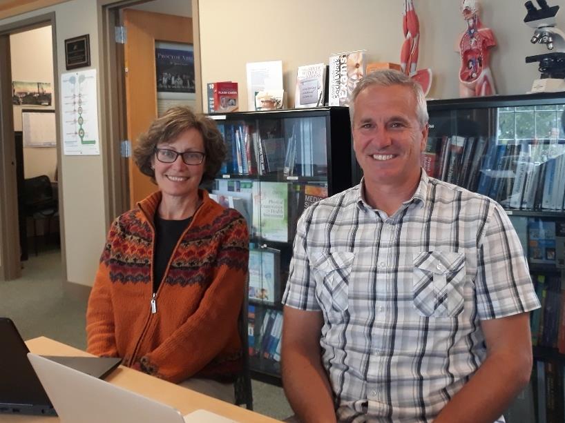 Lori Rand, Online Writing Specialist (left) and Henri Moser Online Learning Specialist (right) offers graduate students tutoring and other academic services