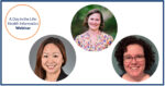 A Day in the Life: Health Informatics Webinar featuring the title and three circle-cropped images of the presenters