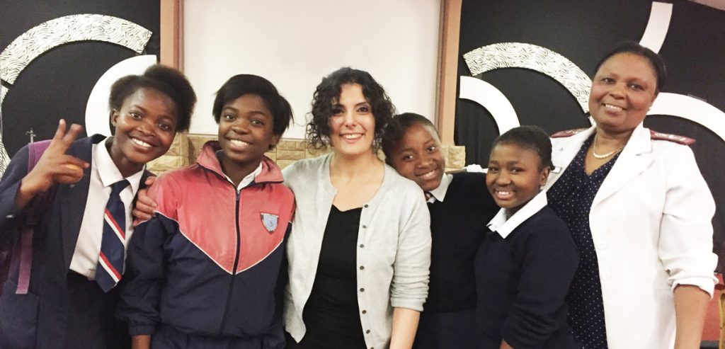 Mona Haimour at Interfellowship Christian School teaching some of her 82 students grades 8-11