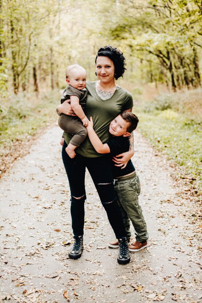 Melissa Oran, MSW, with her two children