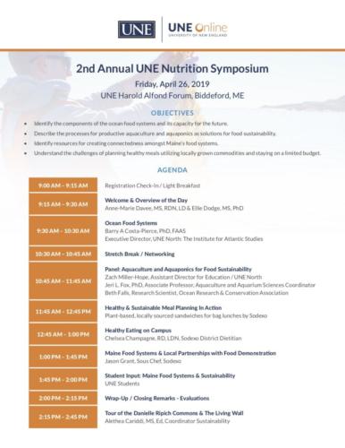 2019 UNE Nutrition Symposium Agenda