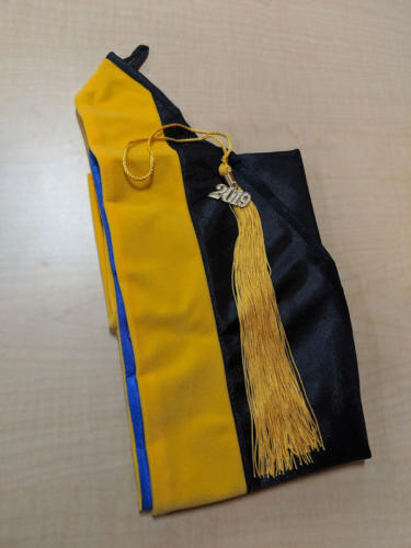 Both the Master of Science in Applied Nutrition and the Master of Science in Health Informatics wear Science Gold hoods
